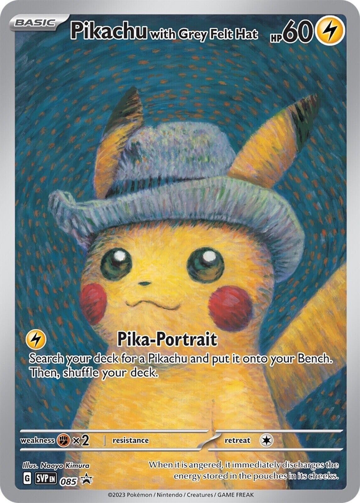 Pokémon Pikachu Grey Felt Hat - top staat